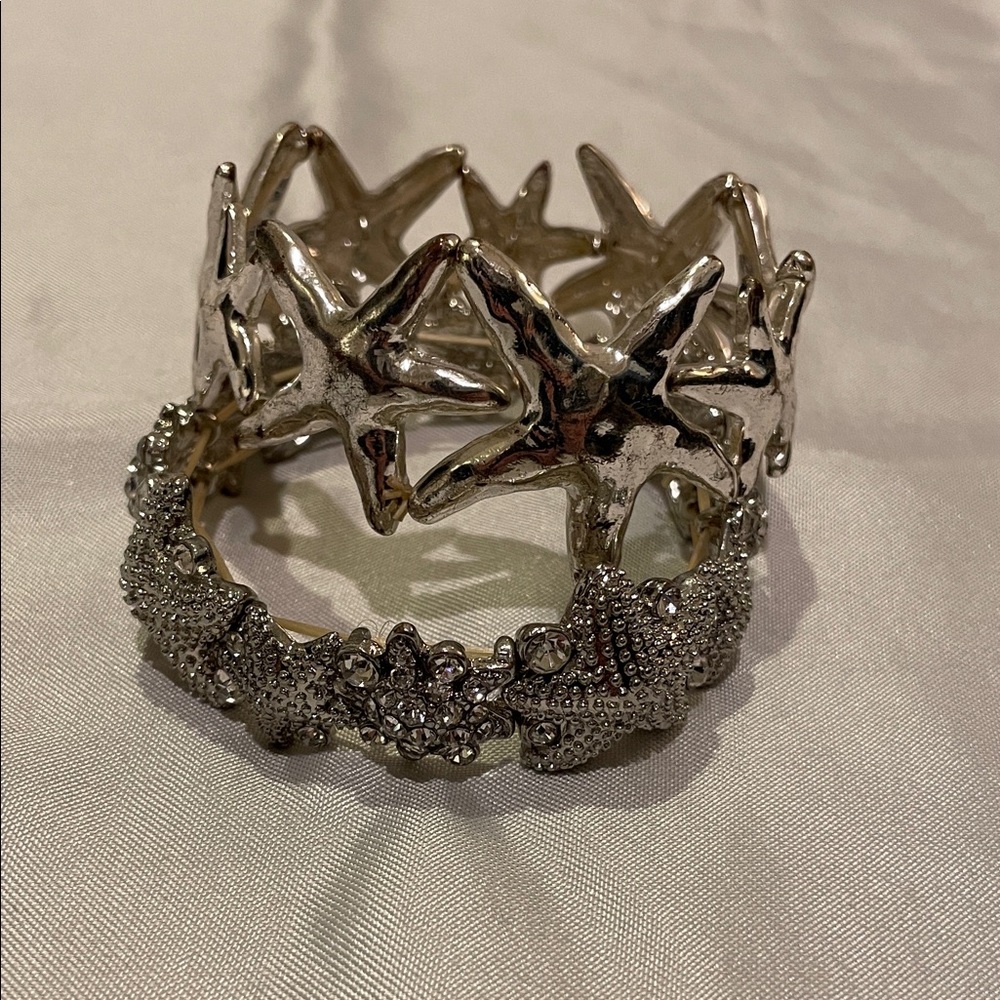 Silver Starfish Women Bracelet Set